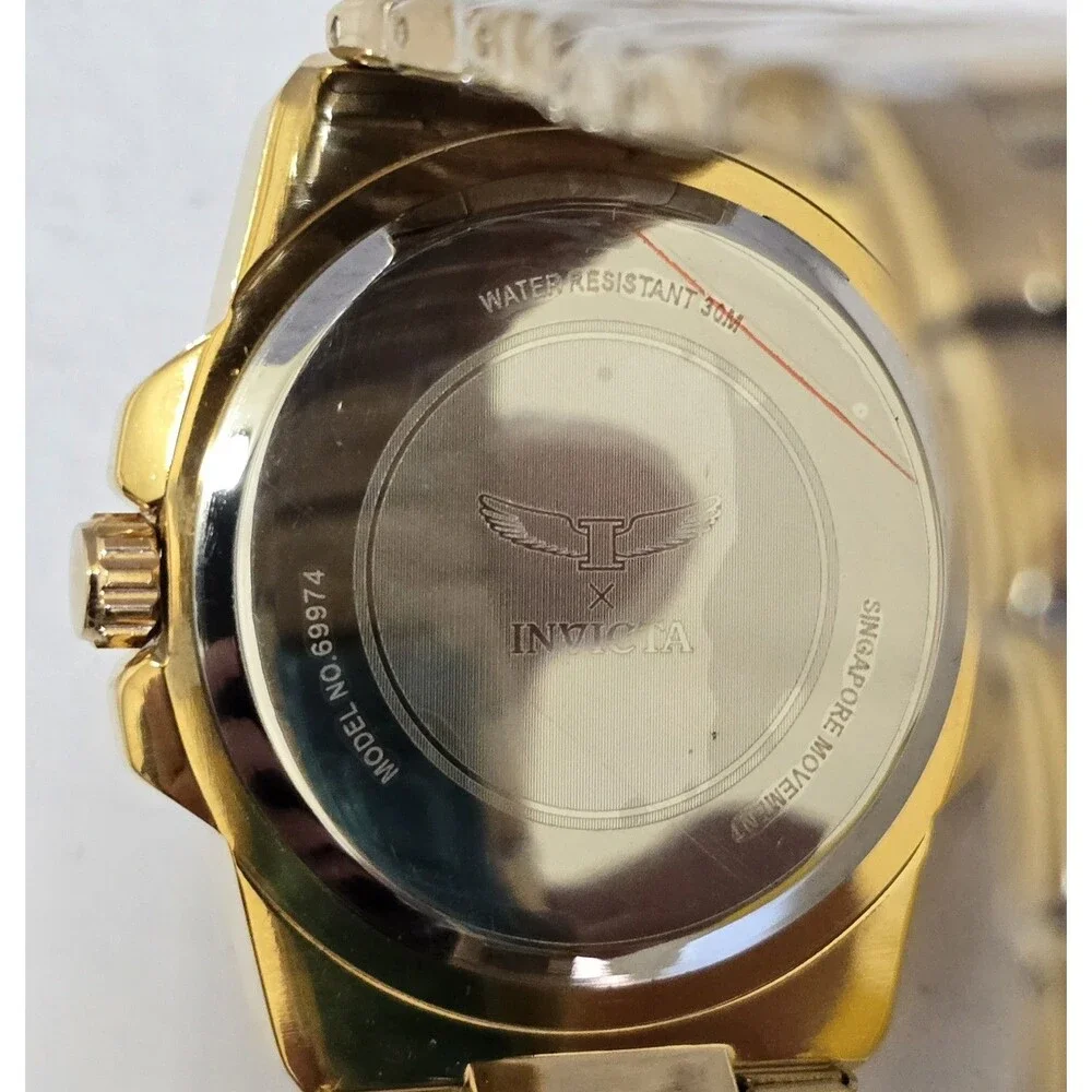 Invicta Specialty Men's Watch 44mm Textured Dial All Gold  Tone 69974 Brand New